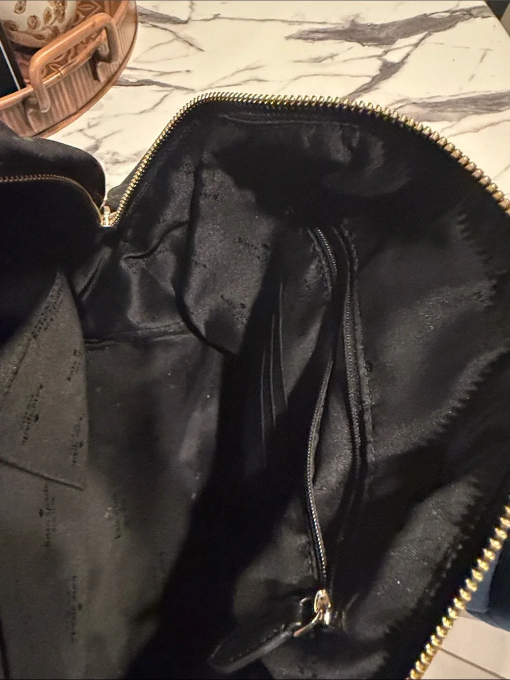 kate spade black backpack with red rose print